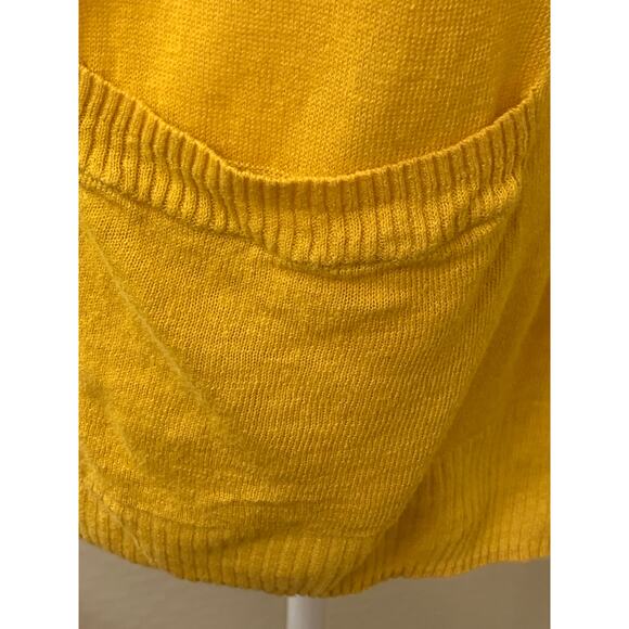 Ellie Yellow Long Sleeve Cardigan with Pockets, Size Medium - Picture 9 of 13